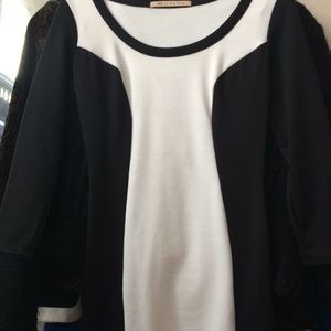 PREOWNED TEE BY BIG STAR BLACK AND CREAM DRESS